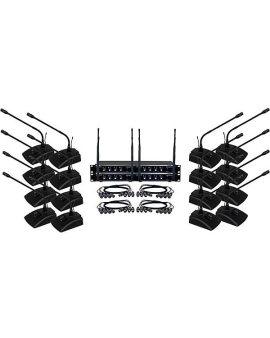 VocoPro USB-CONFERENCE-16 16-User Wireless Microphone/USB Interface Package, 902-927.2mHz