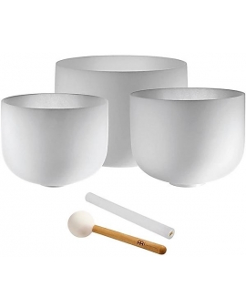 MEINL Sonic Energy 3-Piece Crystal Singing Bowl Set, A4/F4/C4, 432 Hz