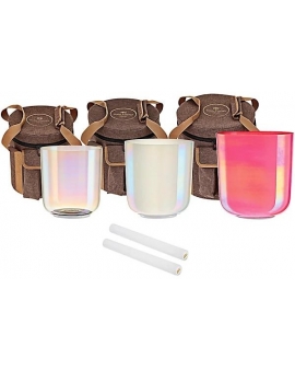 MEINL Sonic Energy 3-Piece Essence Crystal Singing Bowl Set, E4/B3/G3, 440 Hz